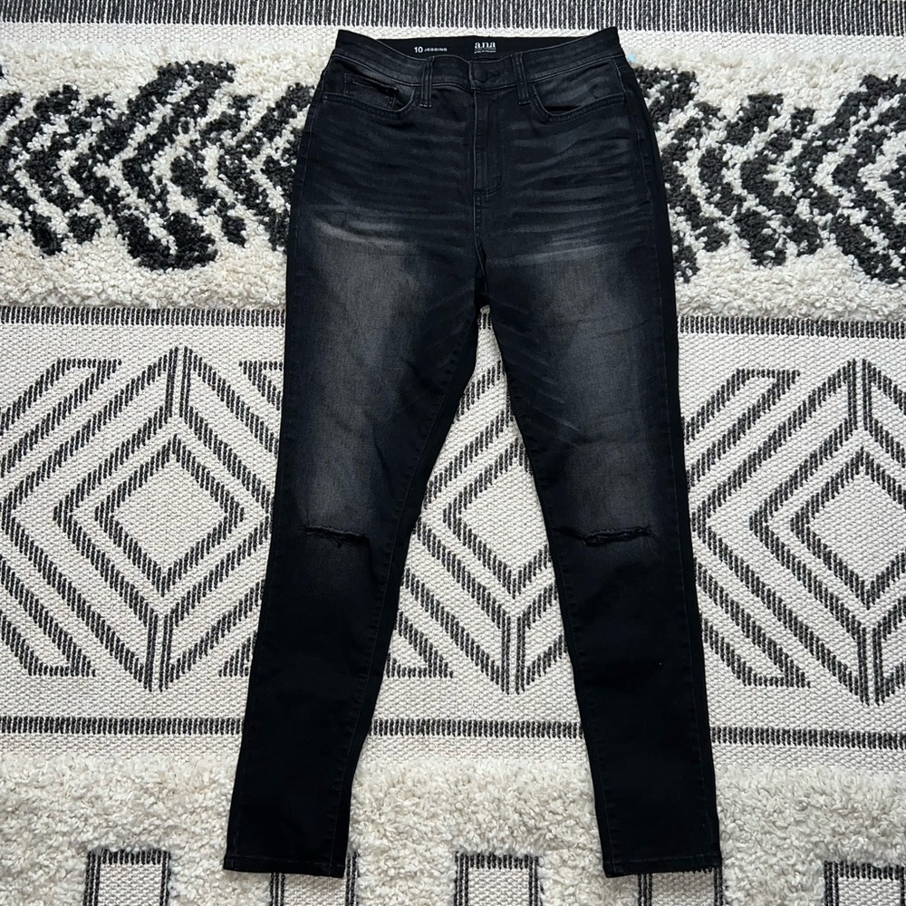 a.n.a Black Distressed Jeggings